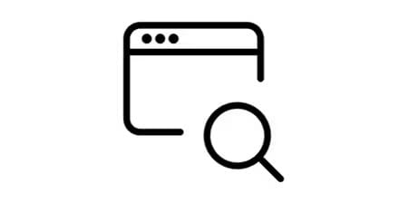 Icône montrant une loupe pour représenter la recherche
